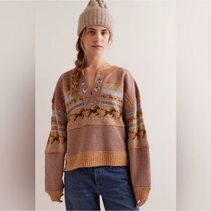 Free people sweatshirt horses med
